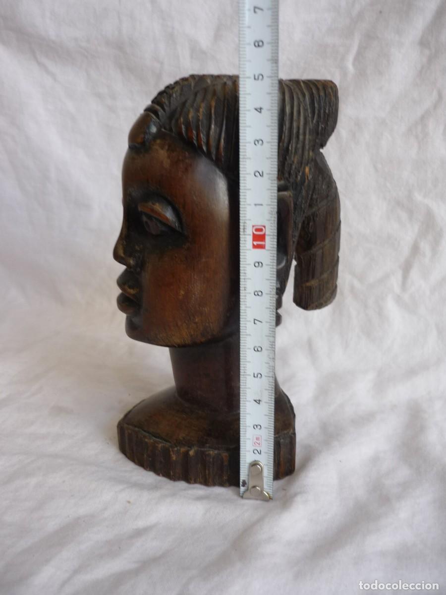 Arte: Busto de mujer aborigen tallada en madera - Foto 8