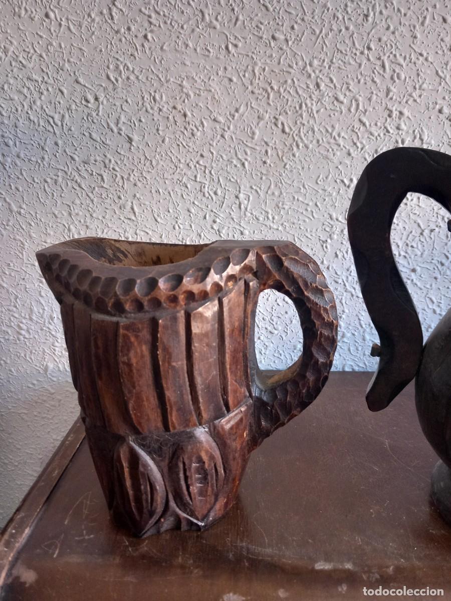 Arte: FLORERO Y JARRA DE MADERA - Foto 3