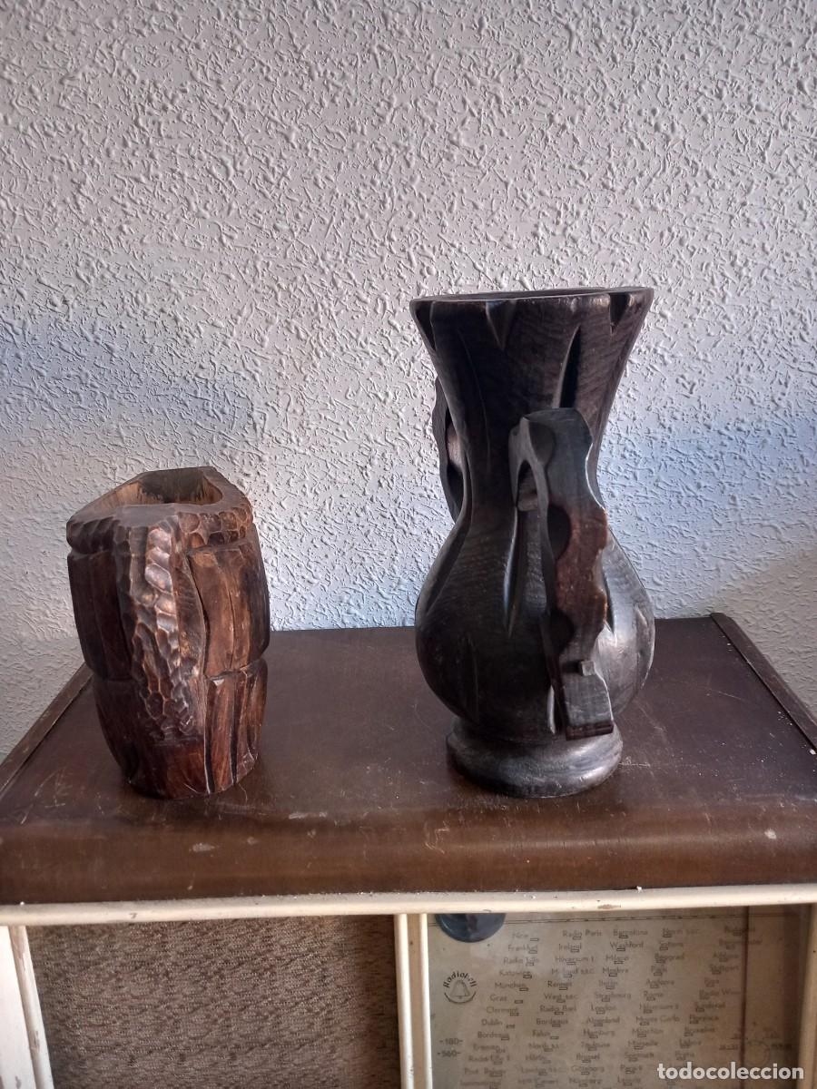 Arte: FLORERO Y JARRA DE MADERA - Foto 4