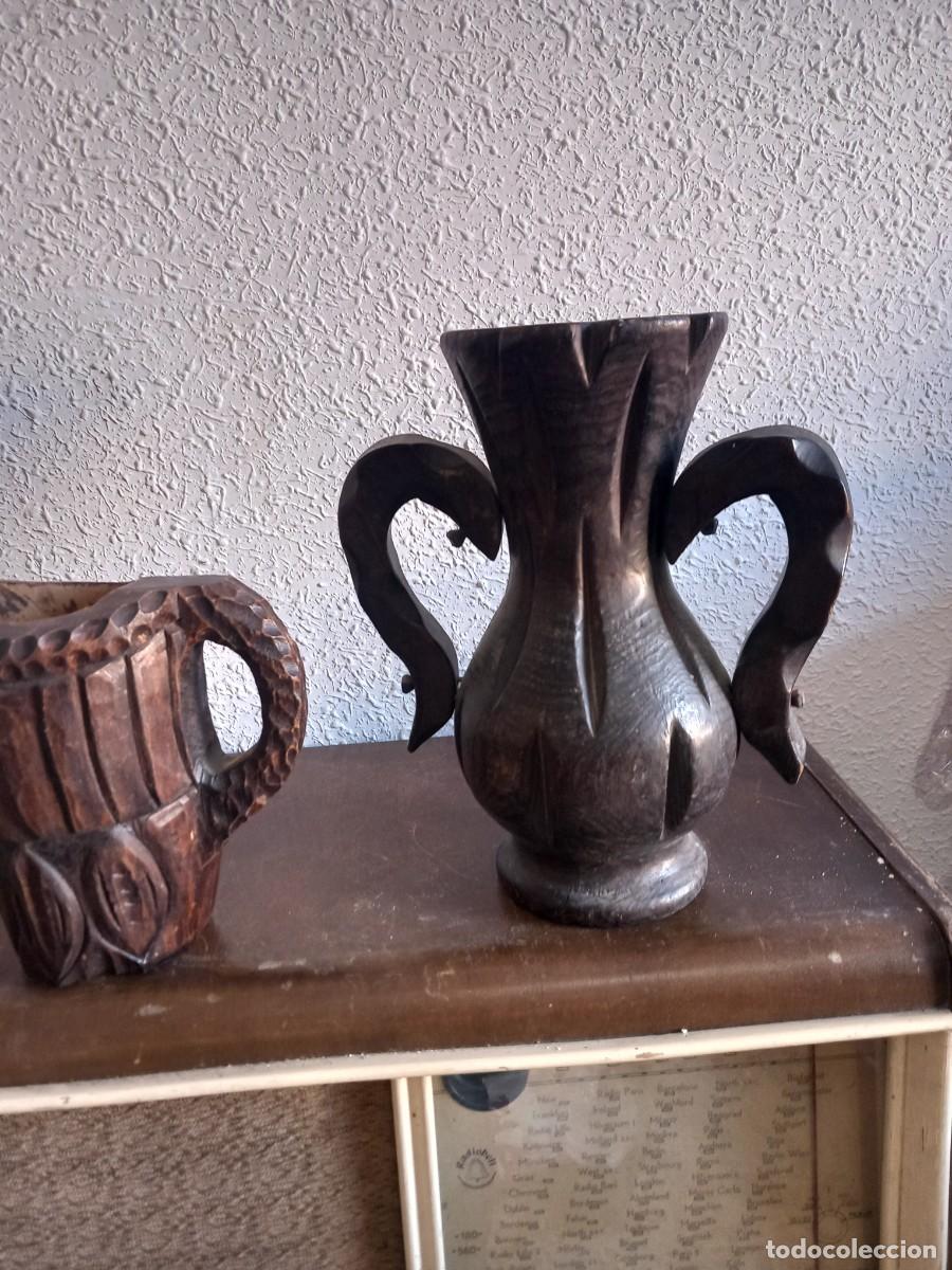 Arte: FLORERO Y JARRA DE MADERA - Foto 5