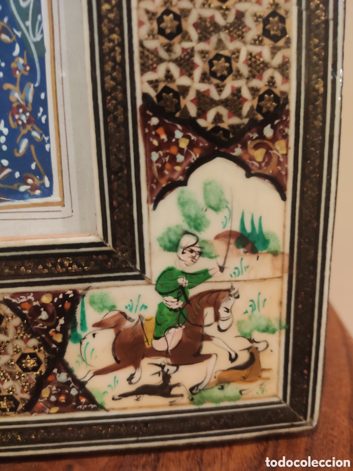 Arte: Miniatura Persa cazadores a caballo - Foto 4