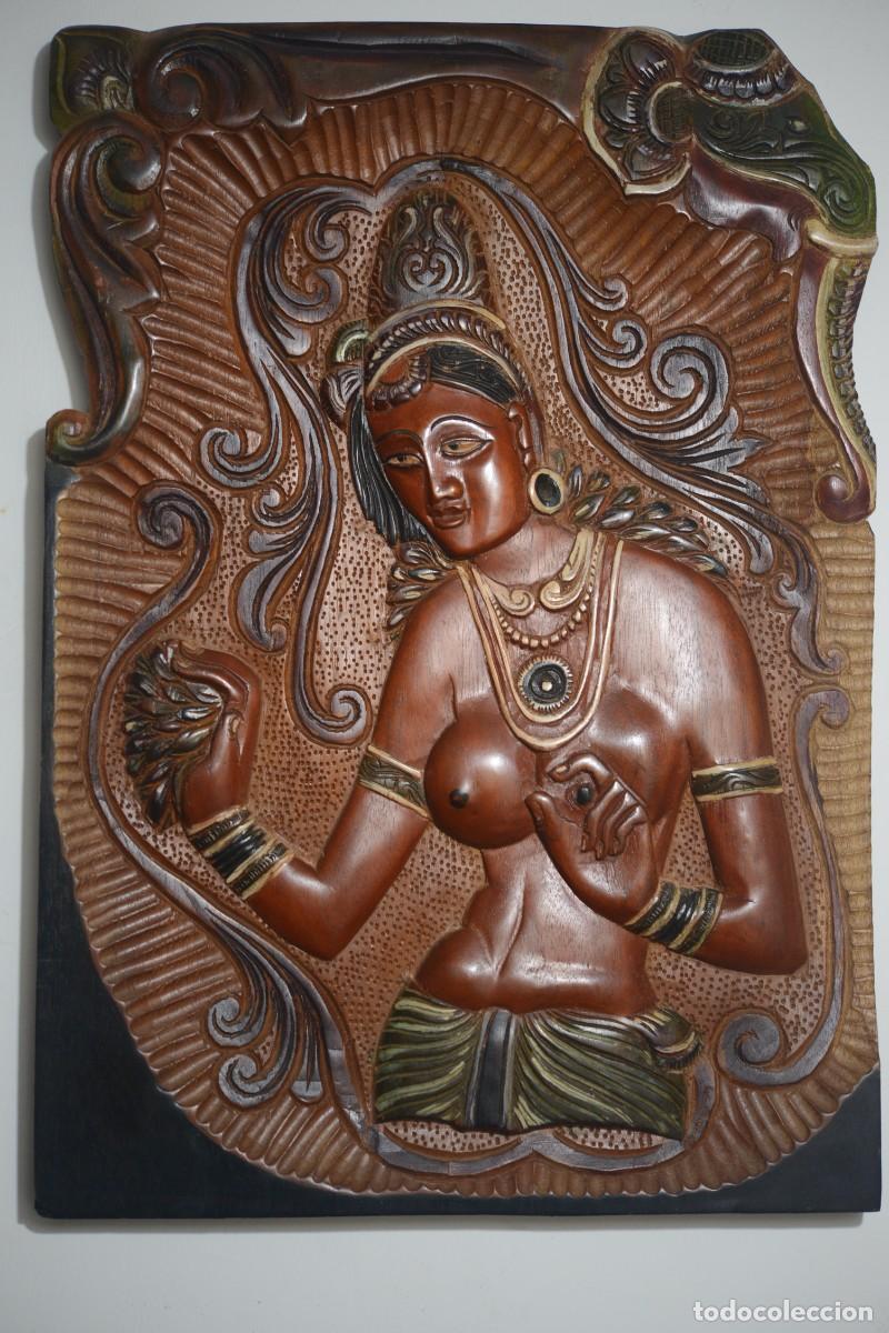 Arte: Talla policromada de madera de Sri Lanka - Foto 1