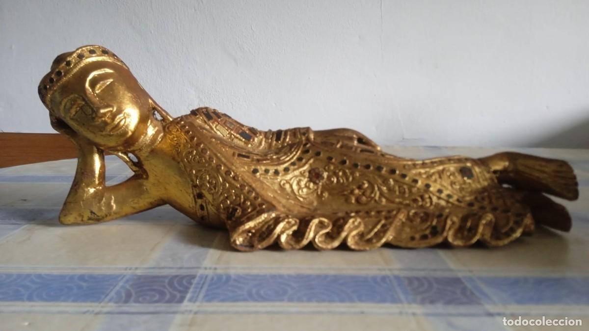 Arte: Buda tallado de madera y pan de oro - Foto 1