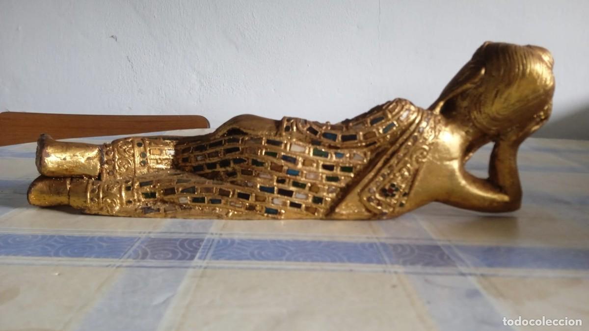 Arte: Buda tallado de madera y pan de oro - Foto 2