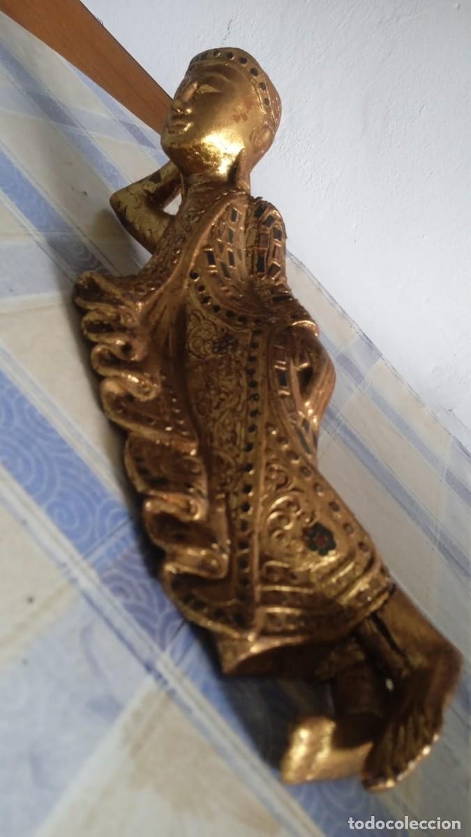 Arte: Buda tallado de madera y pan de oro - Foto 3