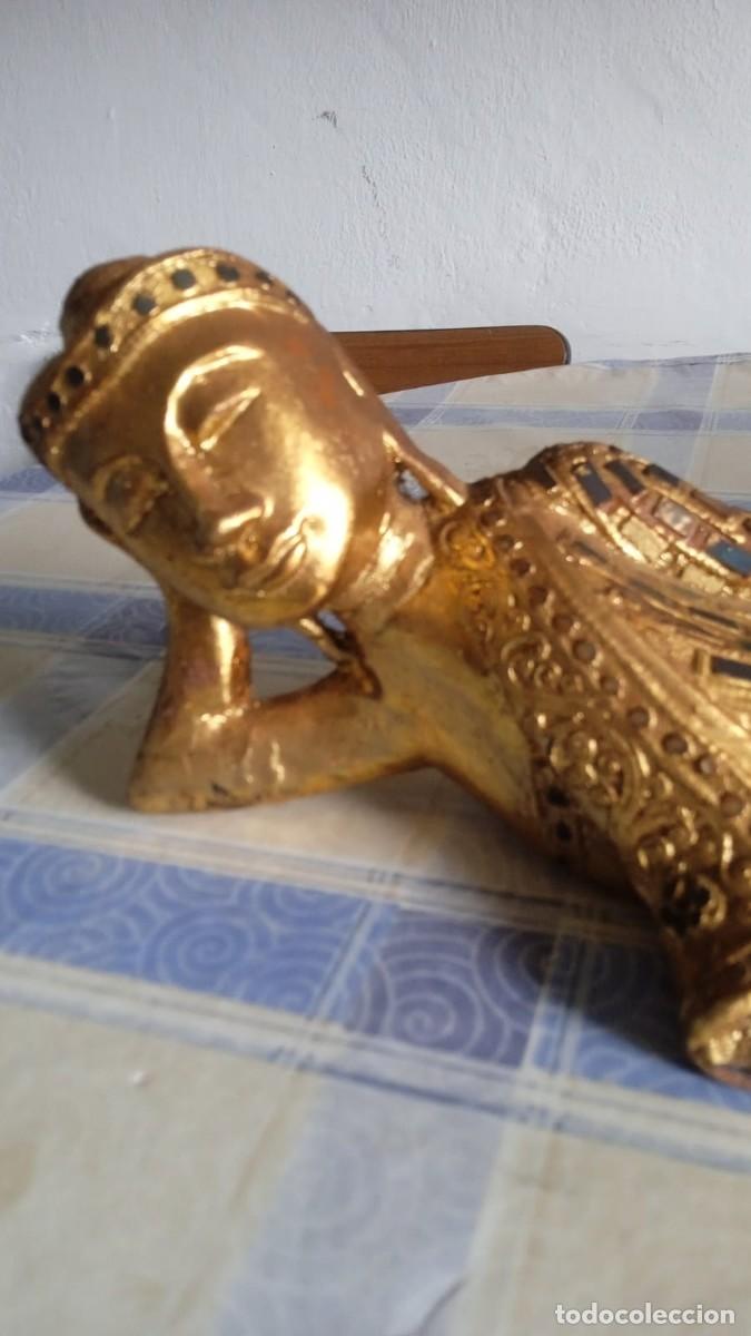 Arte: Buda tallado de madera y pan de oro - Foto 4