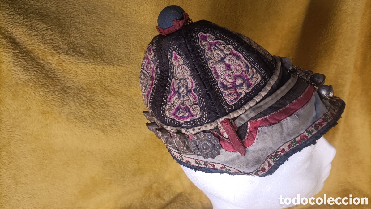 Arte: gorra seda mandar&iacute;n antigua - Foto 2