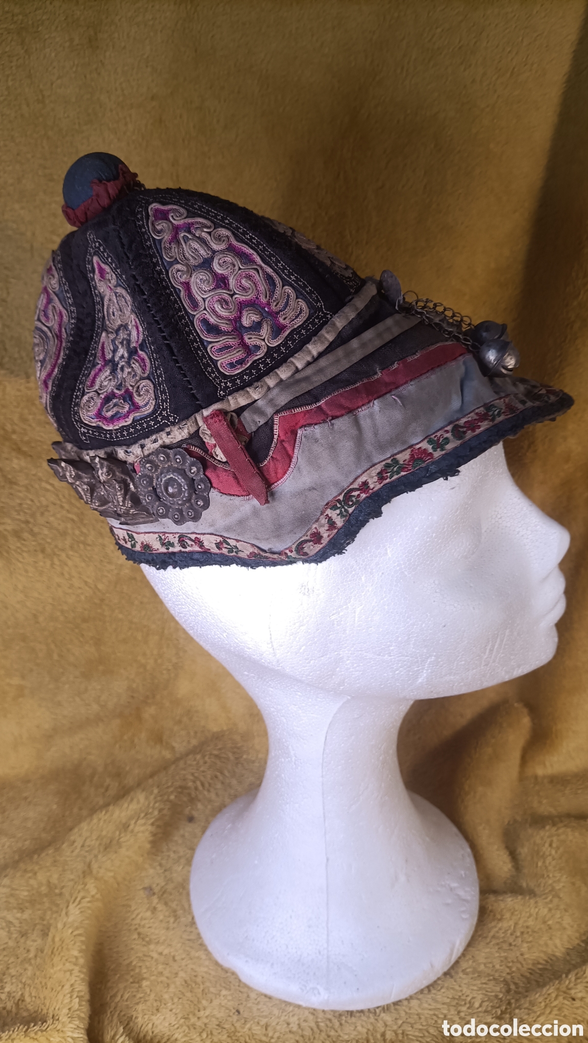Arte: gorra seda mandar&iacute;n antigua - Foto 3