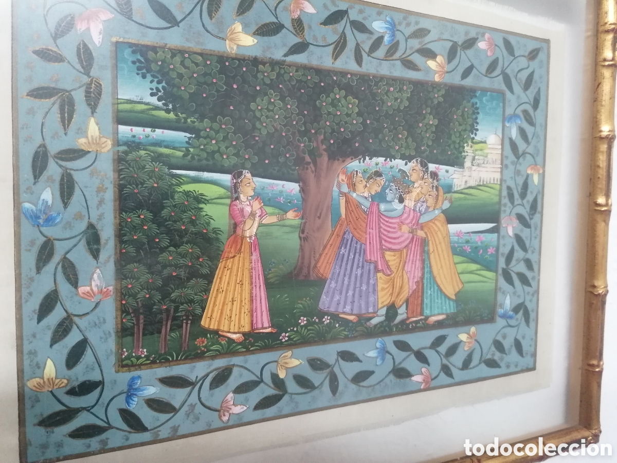 Arte: Cuadro de seda pintada India - Foto 2