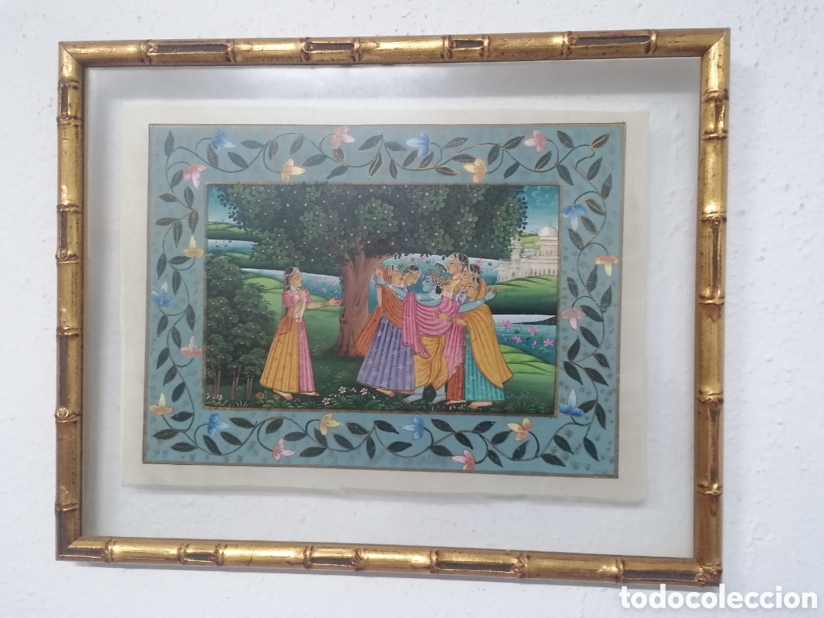 Arte: Cuadro de seda pintada India - Foto 3