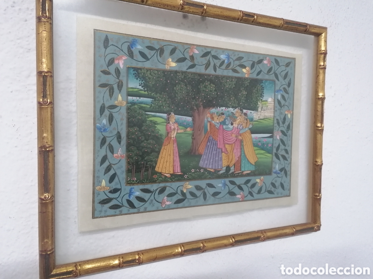 Arte: Cuadro de seda pintada India - Foto 1