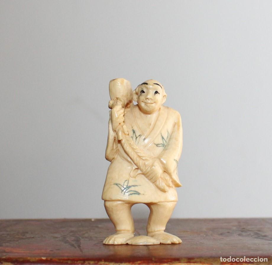 Arte: NETSUKE DE MARFIL ANTIGUO, PERSONAJE - Foto 2