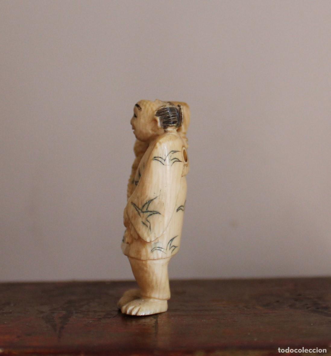 Arte: NETSUKE DE MARFIL ANTIGUO, PERSONAJE - Foto 4