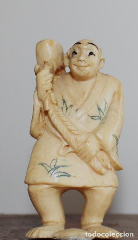 Arte: NETSUKE DE MARFIL ANTIGUO, PERSONAJE - Foto 1