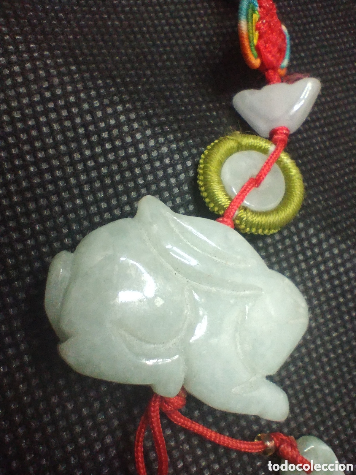 Arte: Amuleto oriental, conejo en jade - Foto 4