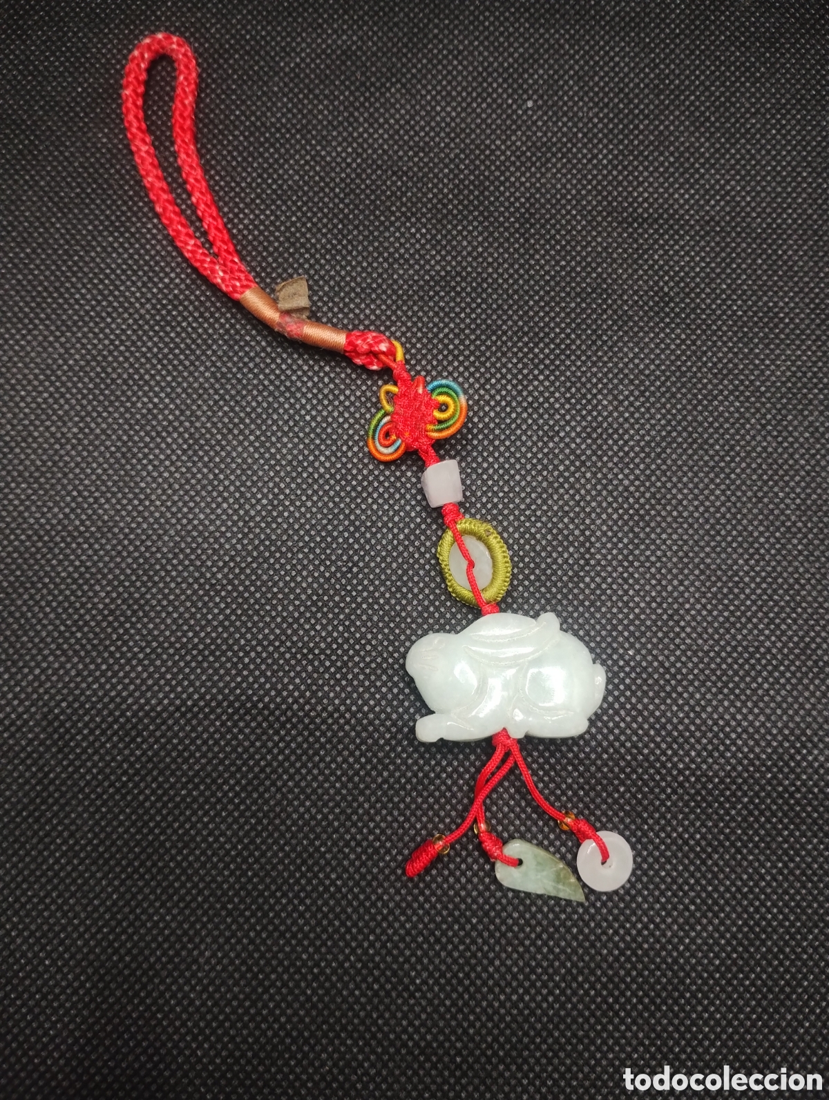 Arte: Amuleto oriental, conejo en jade - Foto 1