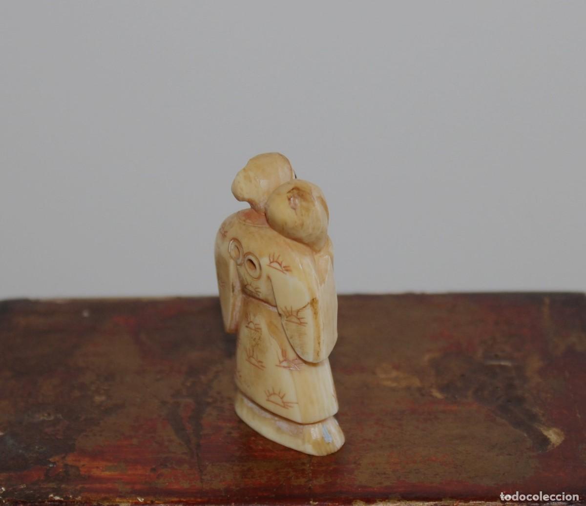 Arte: NETSUKE DE MARFIL ANTIGUO - Foto 3