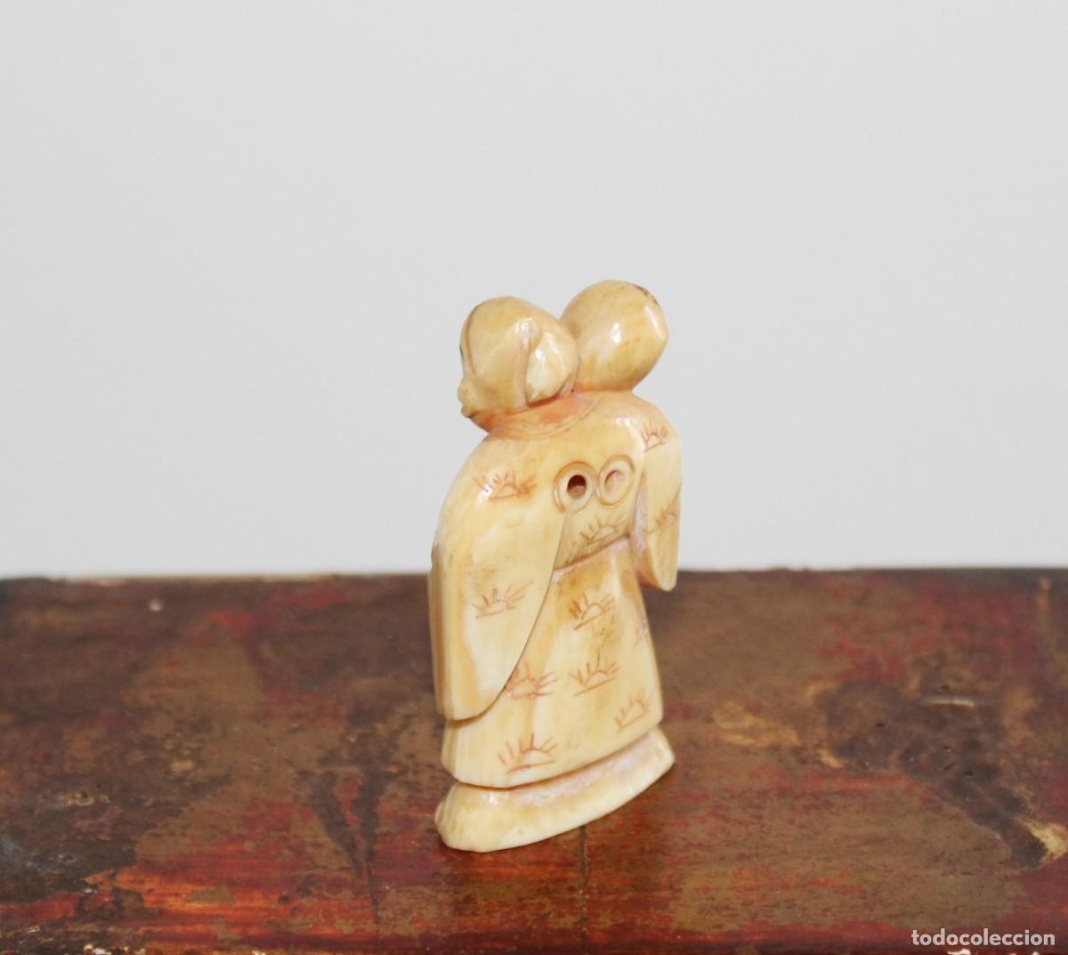 Arte: NETSUKE DE MARFIL ANTIGUO - Foto 4