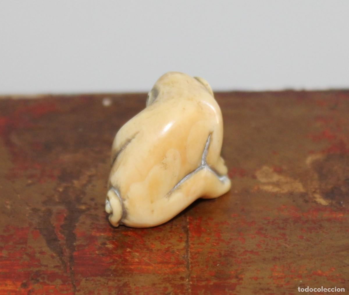 Arte: NETSUKE DE MARFIL ANTIGUO, MONO - Foto 3
