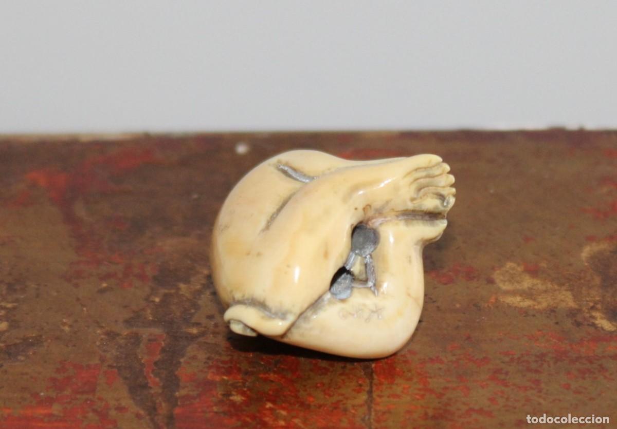 Arte: NETSUKE DE MARFIL ANTIGUO, MONO - Foto 6