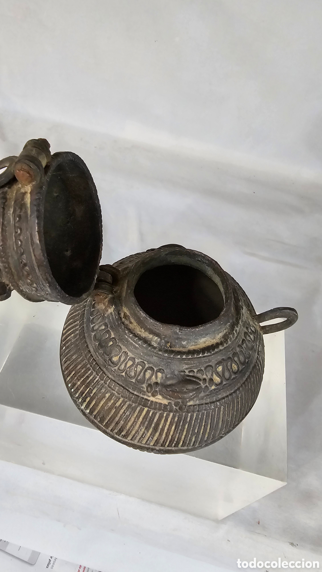 Arte: Vaso polvera Dhokra India Bronce - Foto 3