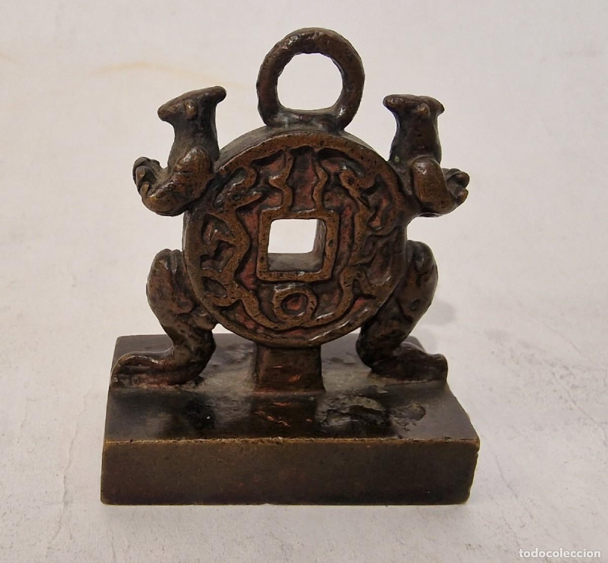 Arte: Sello en bronce Japones - Foto 2