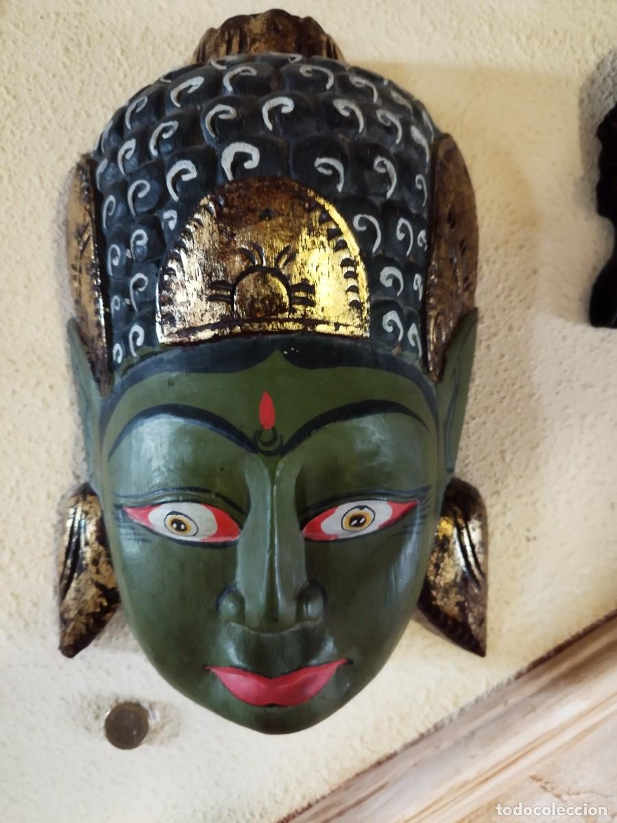 Arte: M&aacute;scara de Buda de madera - Foto 1