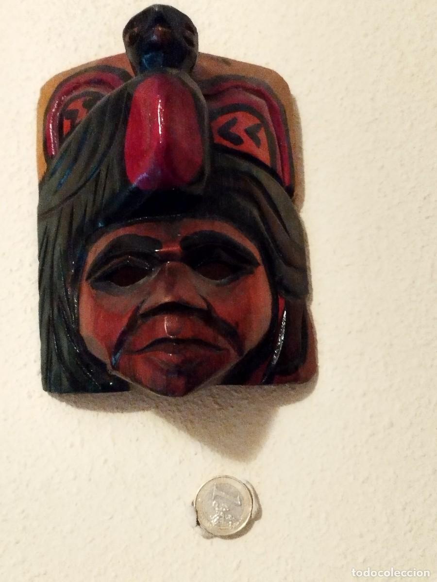Arte: M&aacute;scara maya tallada a mano de madera - Foto 1