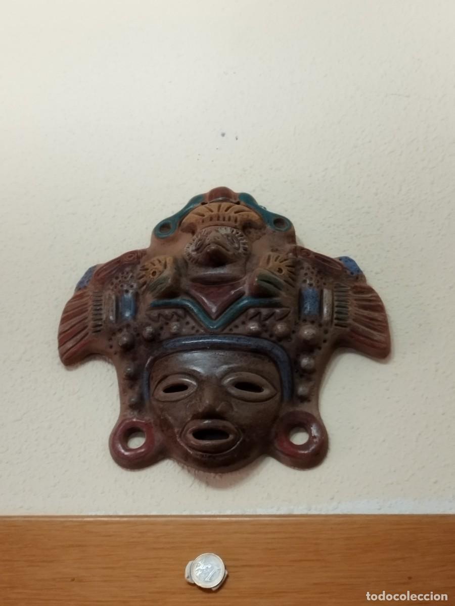 Arte: M&aacute;scara azteca de arcilla y cer&aacute;mica - Foto 1