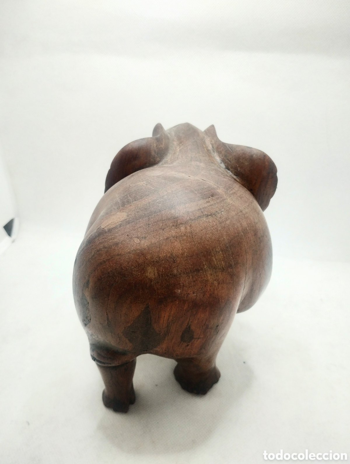Arte: Elefante en madera maciza de nogal - Foto 3
