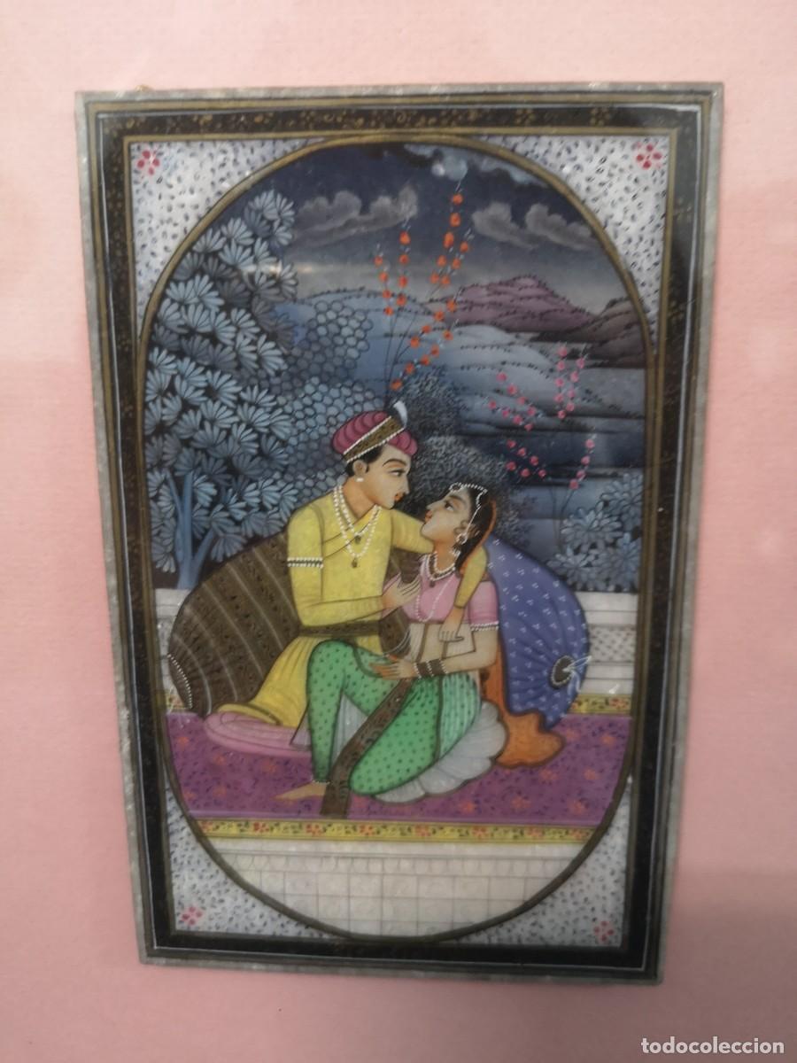 Arte: MINIATURA INDIA EN PLACA DE ALABASTRO - Foto 4