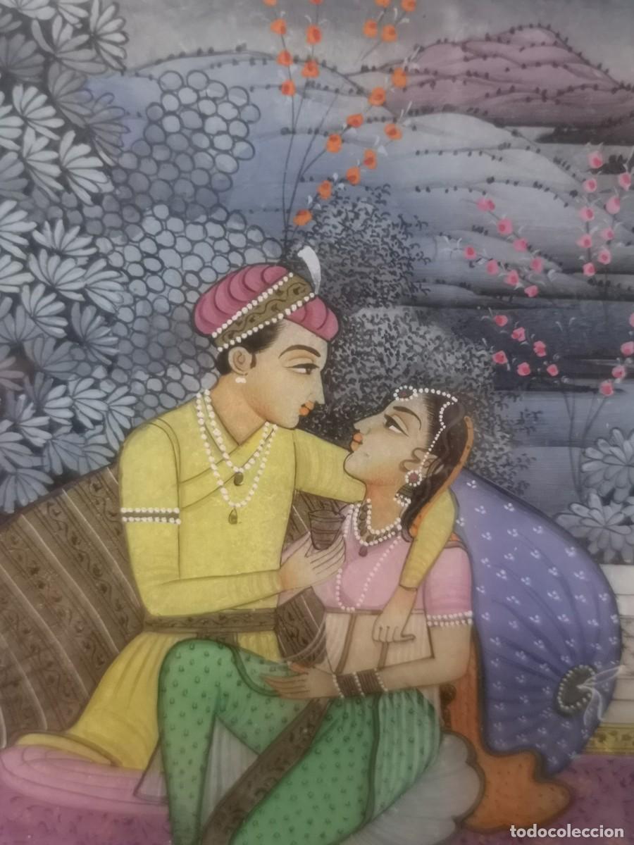 Arte: MINIATURA INDIA EN PLACA DE ALABASTRO - Foto 5