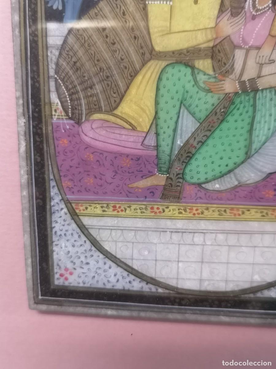 Arte: MINIATURA INDIA EN PLACA DE ALABASTRO - Foto 6