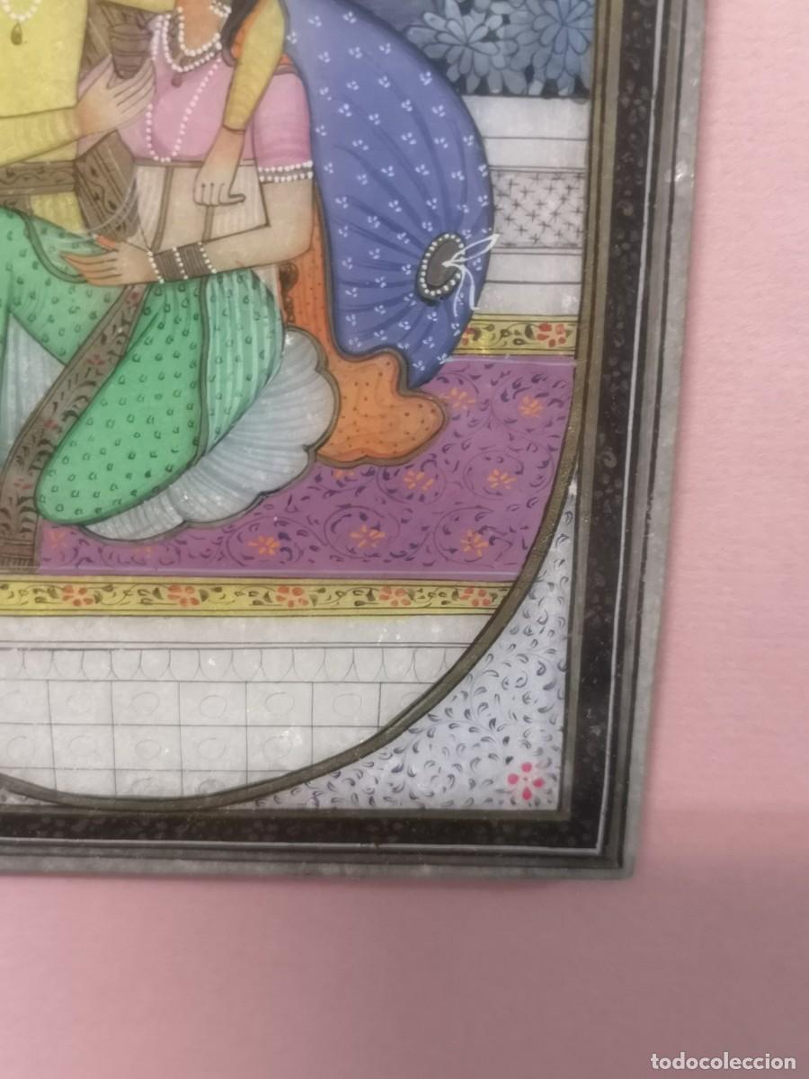Arte: MINIATURA INDIA EN PLACA DE ALABASTRO - Foto 7