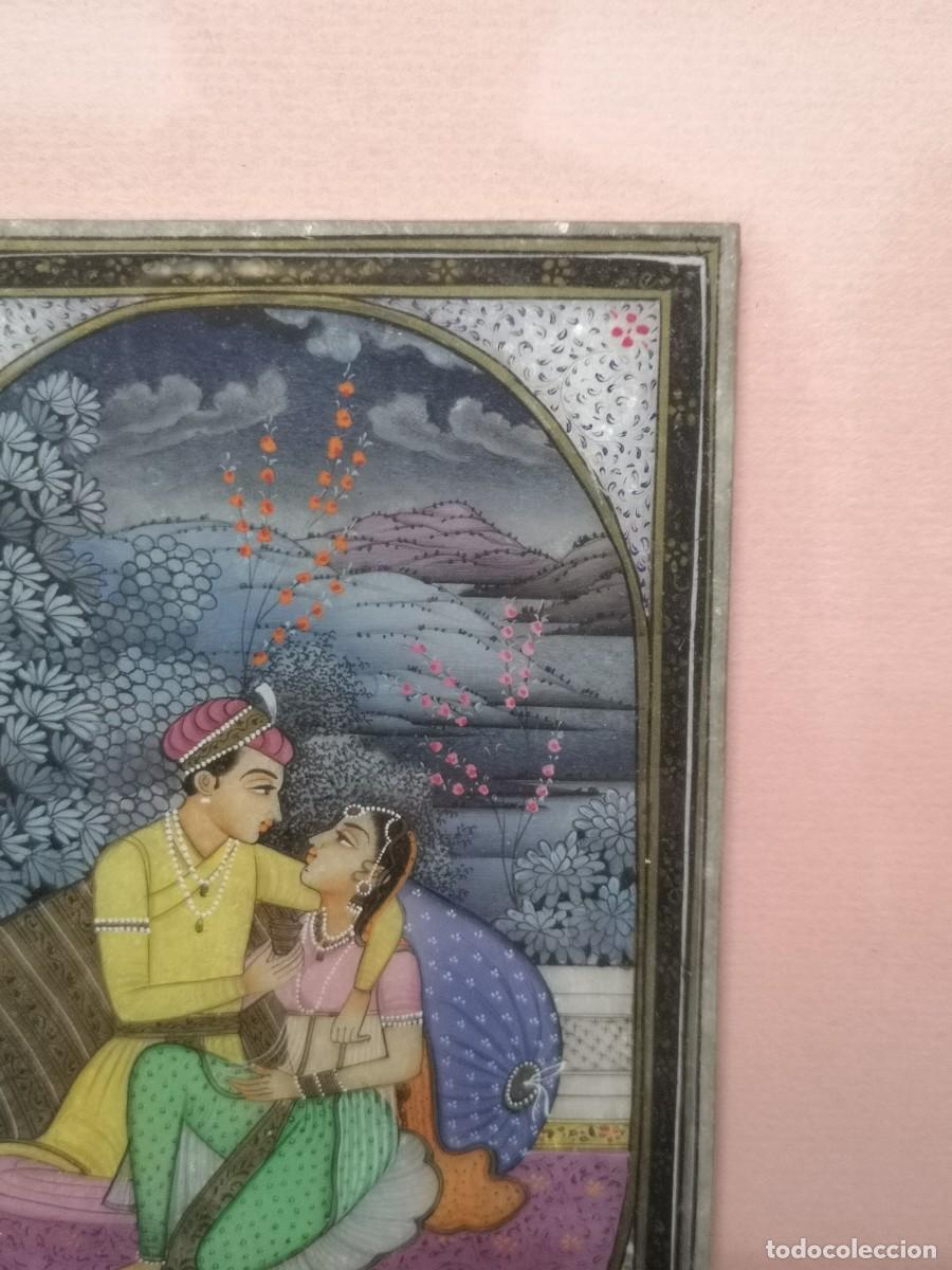 Arte: MINIATURA INDIA EN PLACA DE ALABASTRO - Foto 8