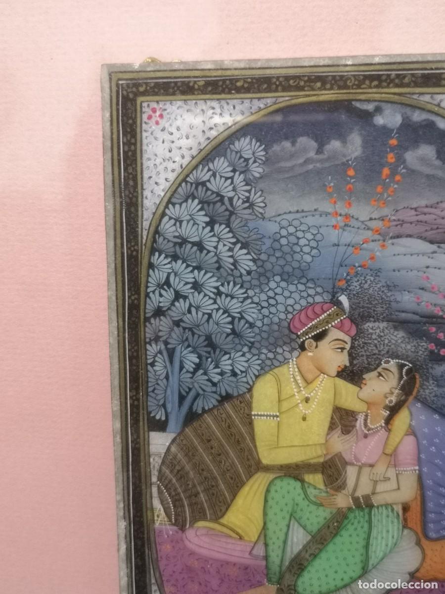 Arte: MINIATURA INDIA EN PLACA DE ALABASTRO - Foto 9