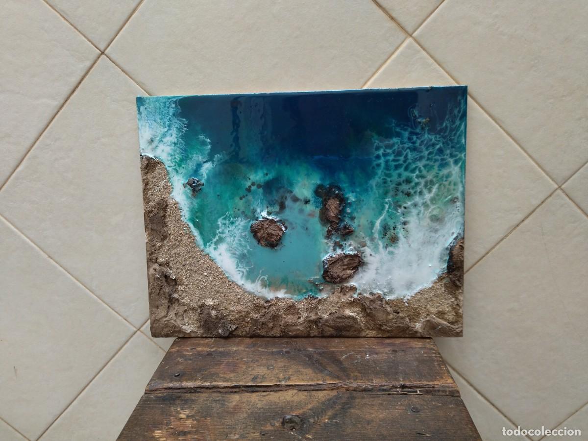 Arte: cuadro con resina cala acantilado - Foto 3