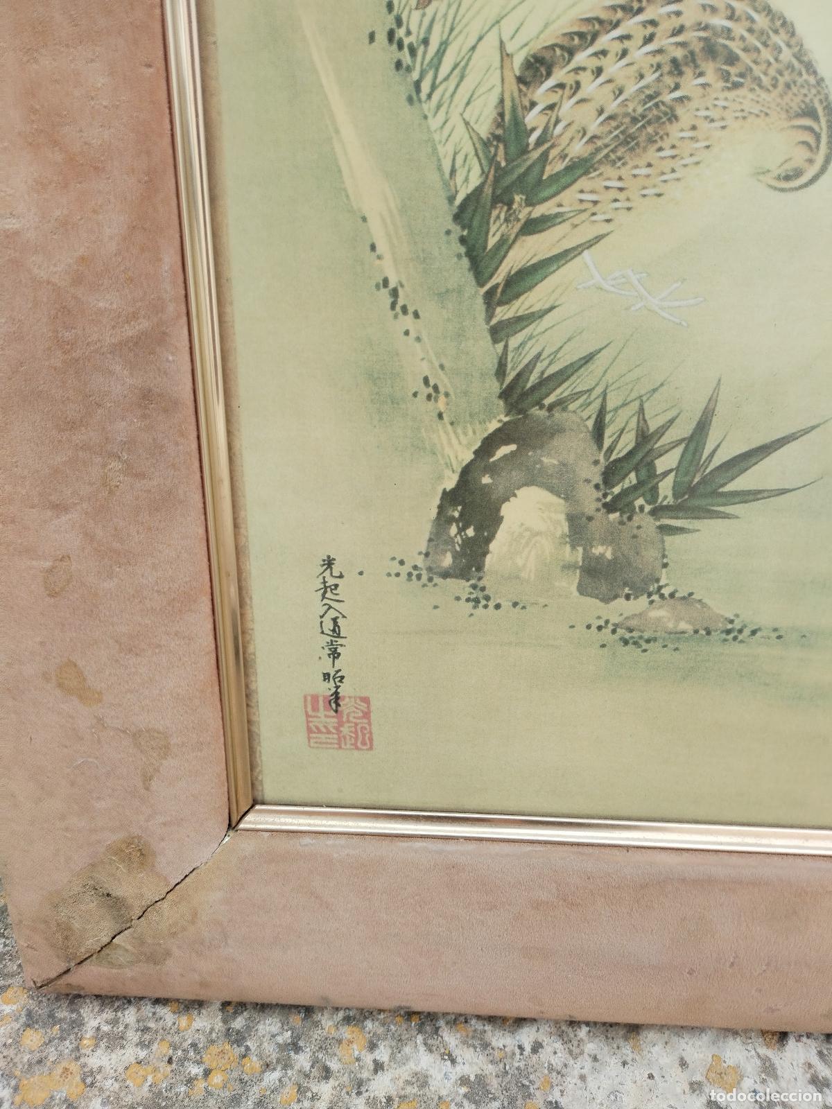 Arte: cuadro oriental con perdices - Foto 4