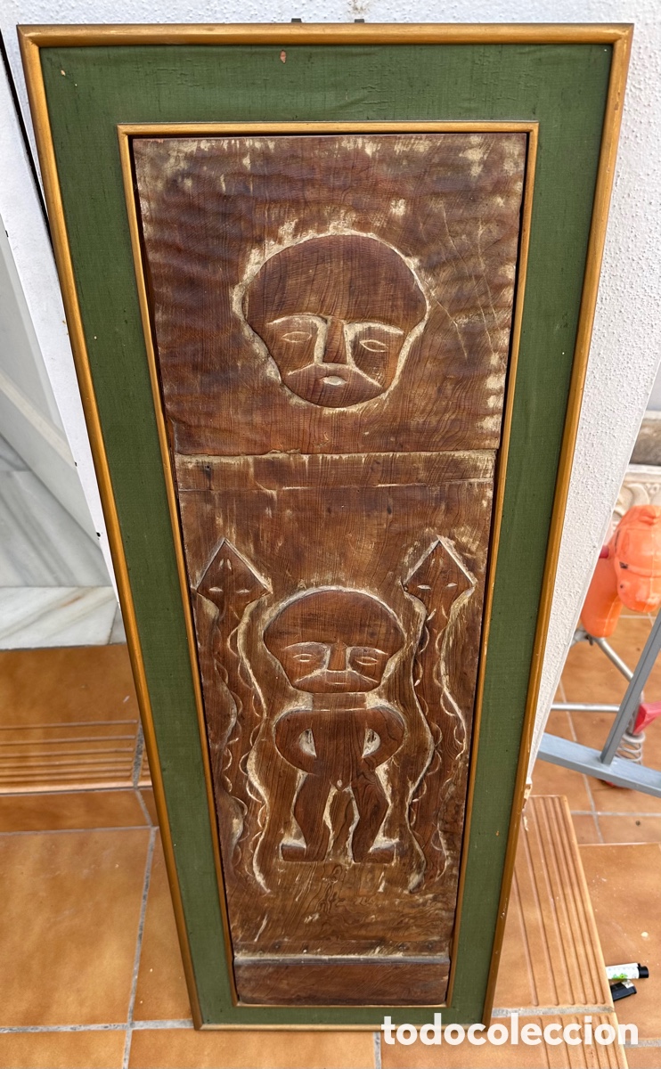 Arte: Bonita talla en madera, asi&aacute;tica - Foto 1