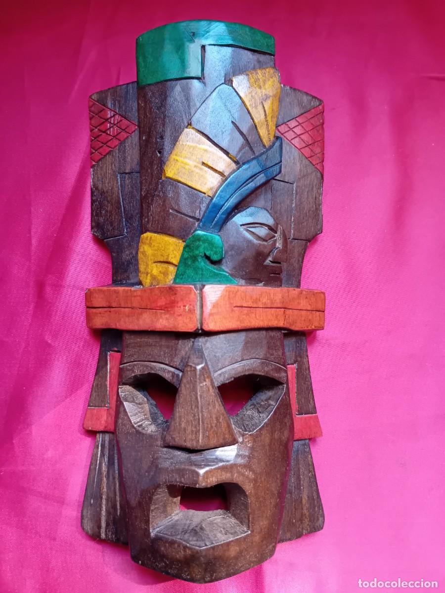 Arte: M&aacute;scara de madera tallada y pintada - Foto 1