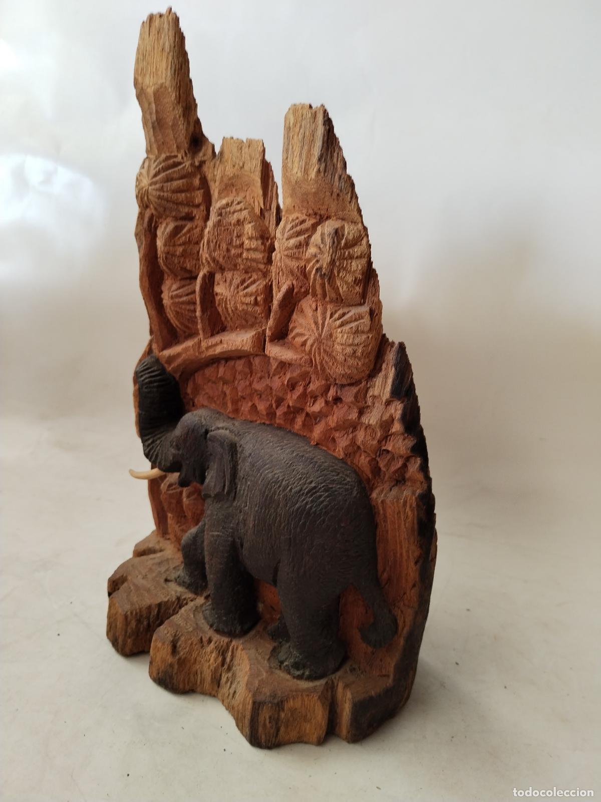 Arte: elefante talla madera - Foto 2