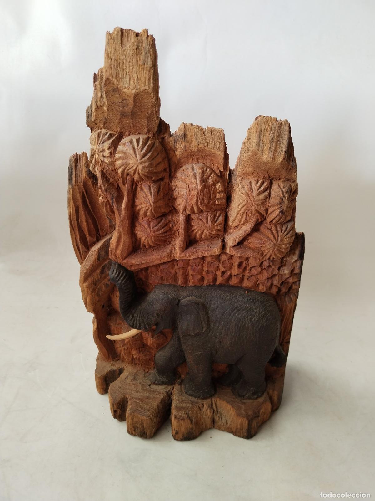 Arte: elefante talla madera - Foto 7