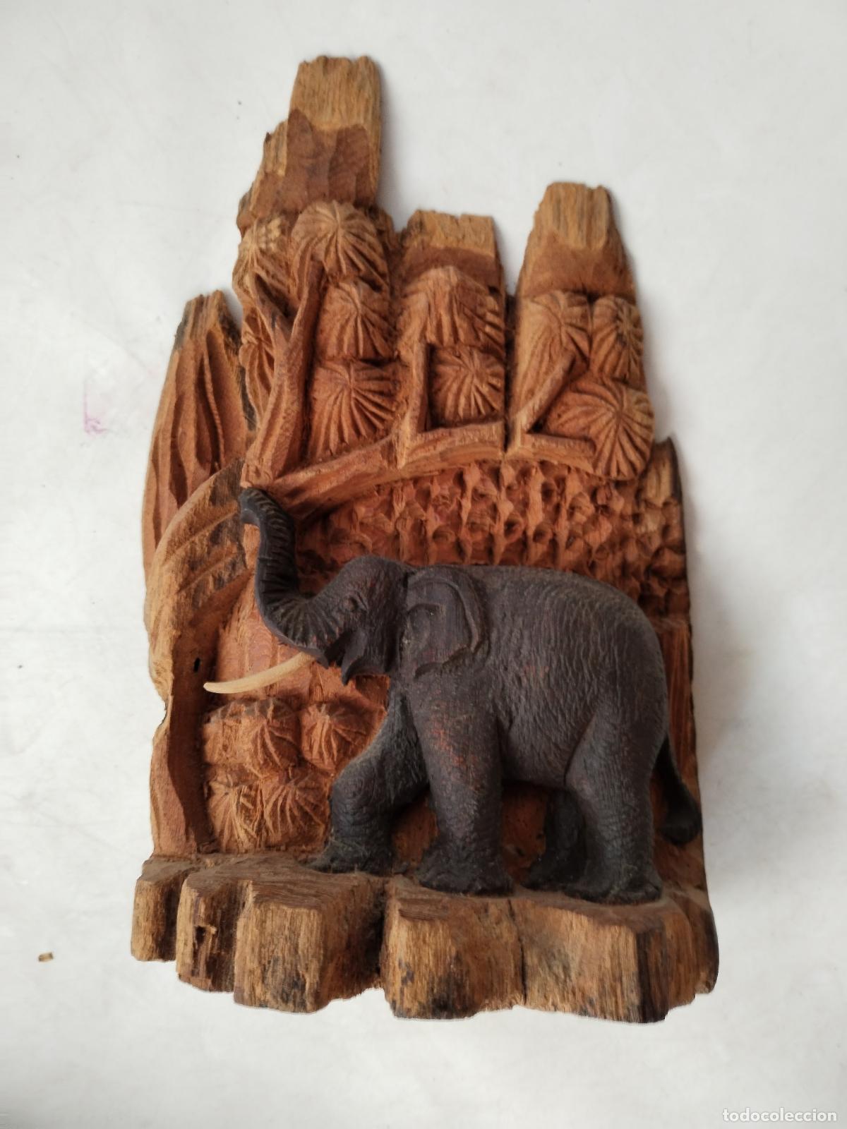 Arte: elefante talla madera - Foto 1