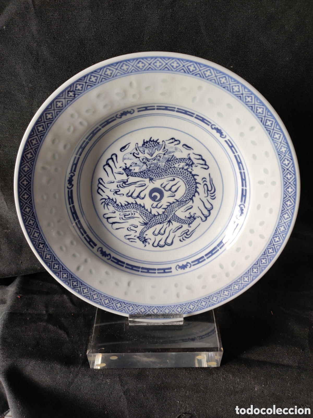 Arte: Plato Chino azul y blanco. - Foto 1