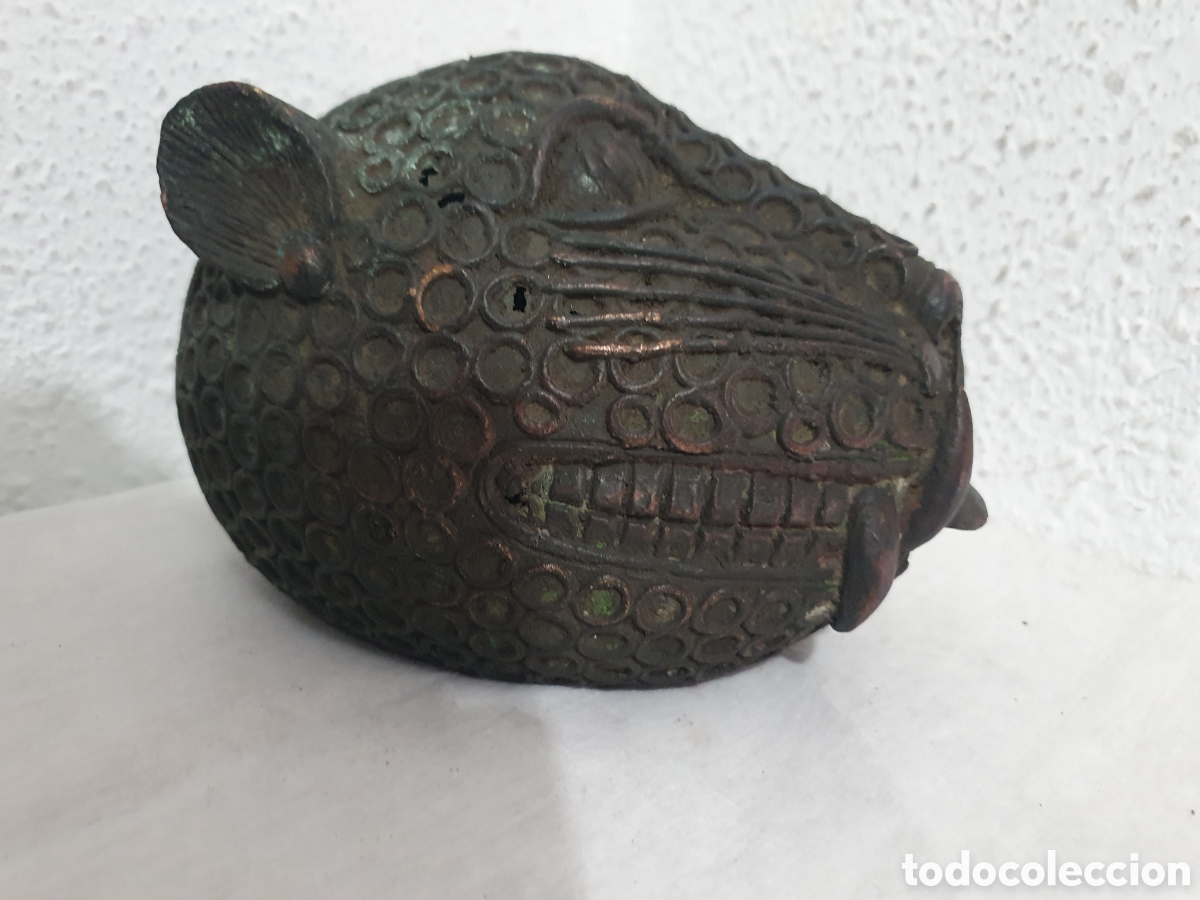 Arte: Masque l&eacute;opard de bronze du royaume de benin - Foto 5