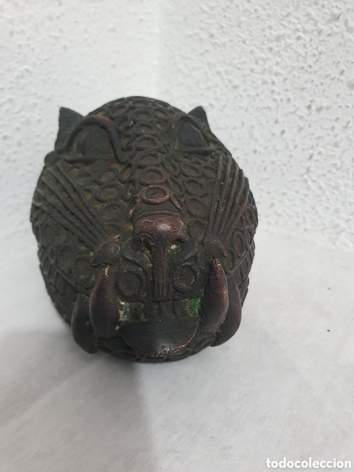 Arte: Masque l&eacute;opard de bronze du royaume de benin - Foto 1