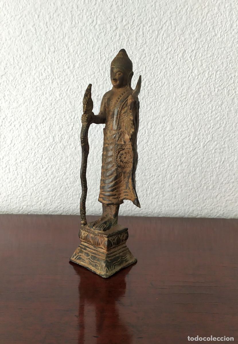 Arte: BUDA DE PIE - Antigua figura de bronce - Foto 1