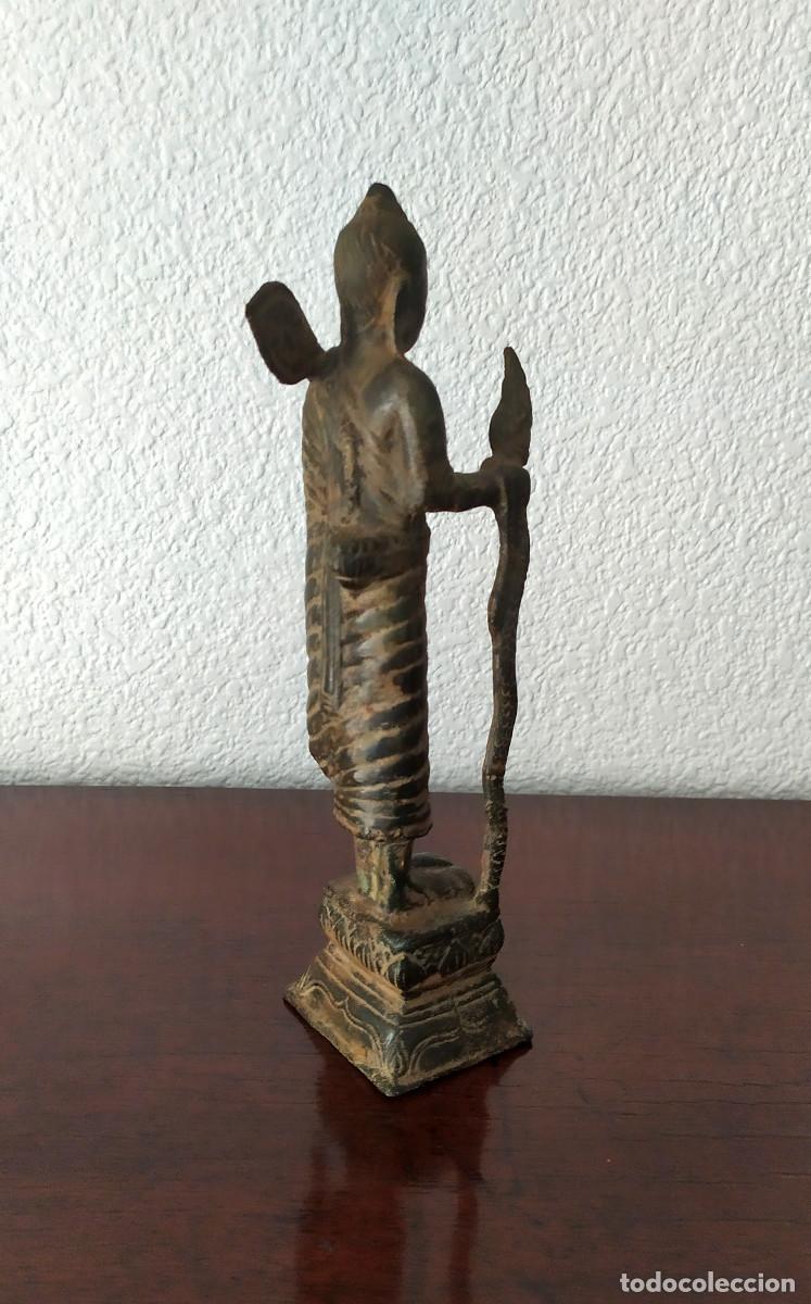 Arte: BUDA DE PIE - Antigua figura de bronce - Foto 5
