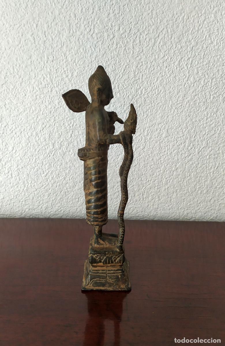 Arte: BUDA DE PIE - Antigua figura de bronce - Foto 6