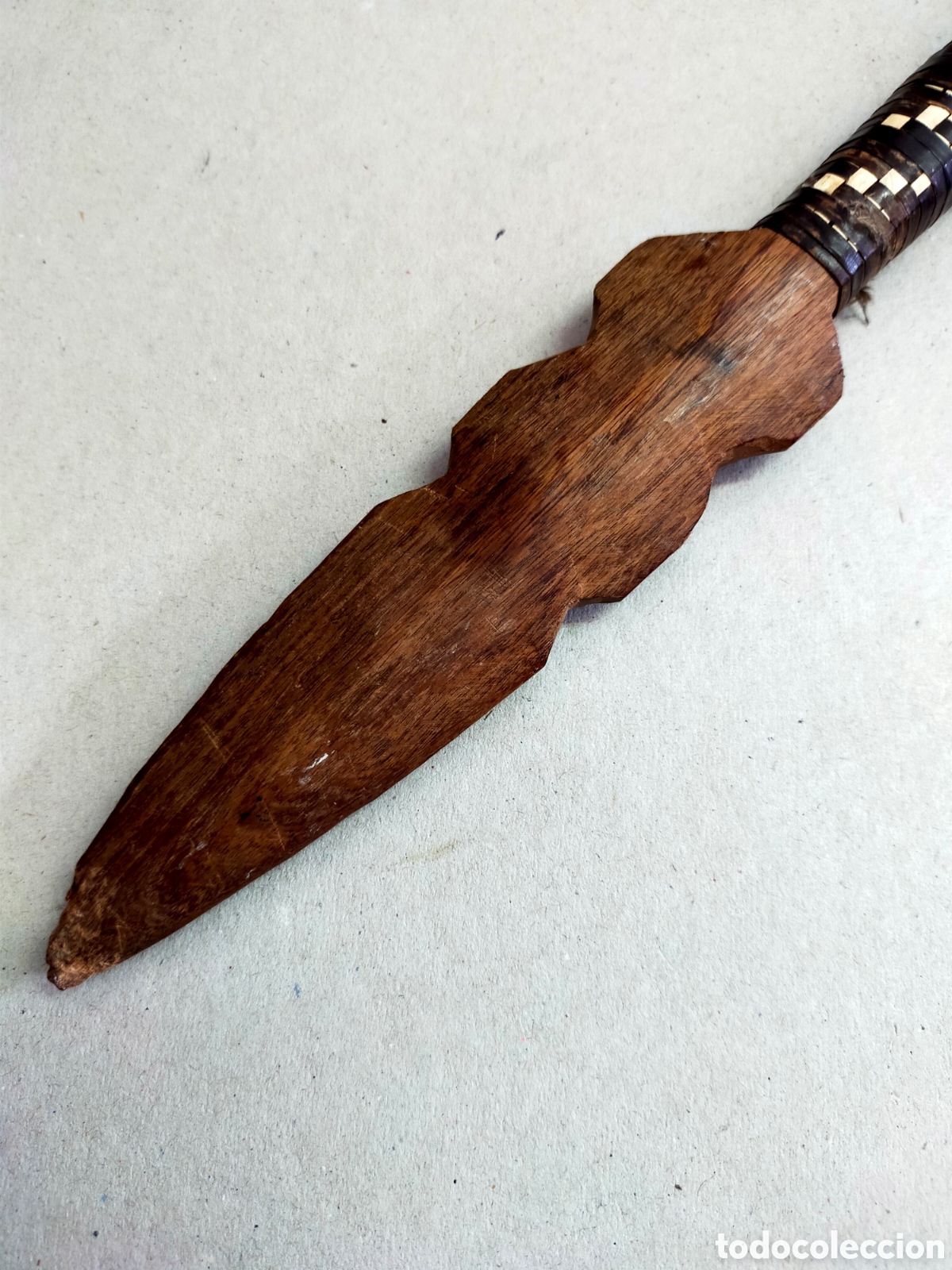 Arte: LANZA ETNICA DE MADERA. 50 CM. - Foto 2